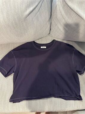 Madewell Crop Crewneck Tee in Deep Navy